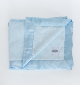 Ellie and Sam Luxury Satin Border Blanket Blue