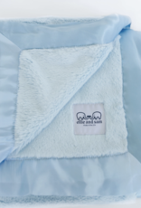 Ellie and Sam Luxury Satin Border Blanket Blue