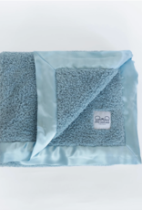 Ellie and Sam Chenille Satin Border Blanket Powder Blue