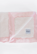 Ellie and Sam Chenille Satin Border Blanket Pink