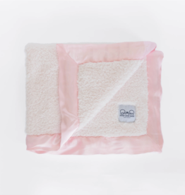 Ellie and Sam Chenille Satin Border Blanket Pink