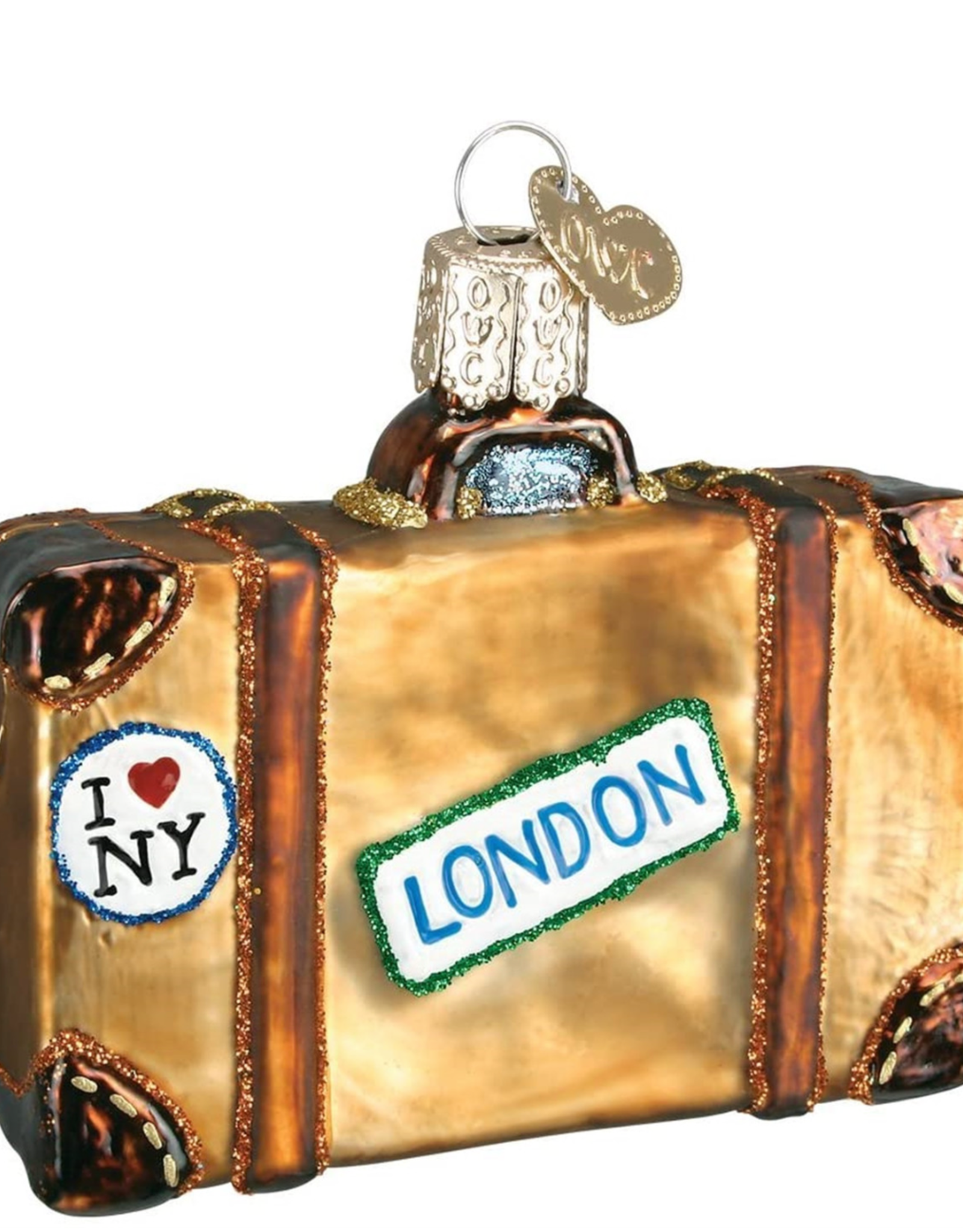 Old World Christmas Suitcase Ornament xx