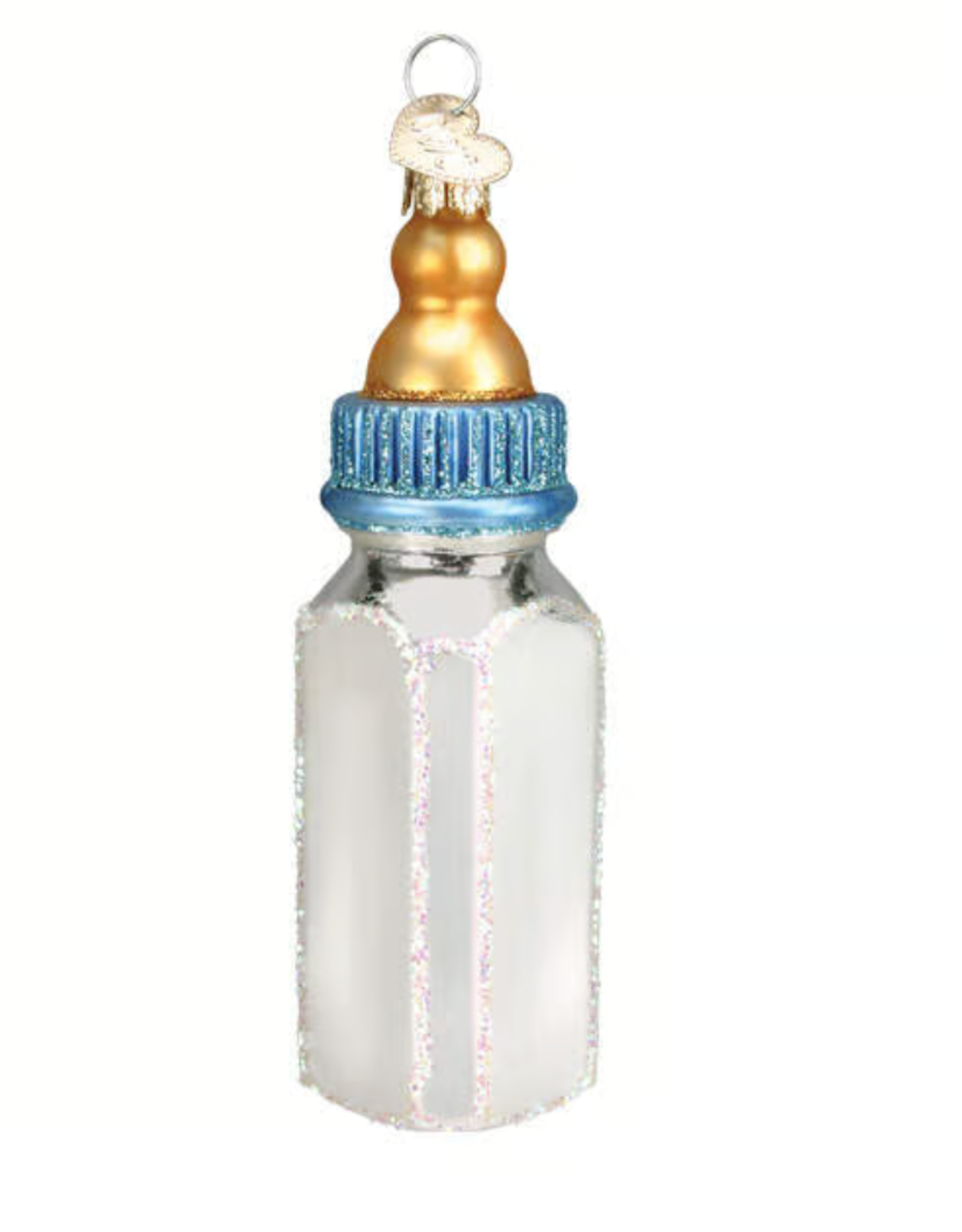 Old World Christmas Ornament Baby Bottle Boy