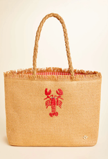 Spartina Woven Straw Tote Lobster