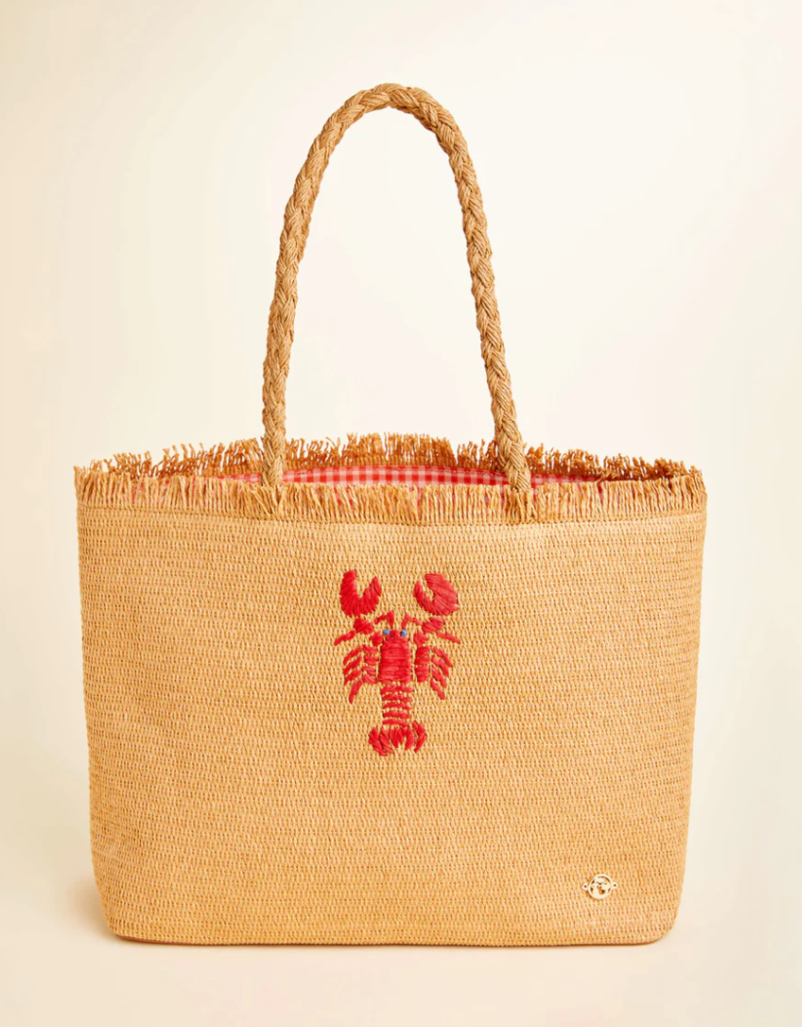 Spartina Woven Straw Tote Lobster