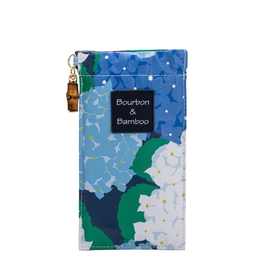 Bourbon & Bamboo Sunglass Case Blue Hydrangea