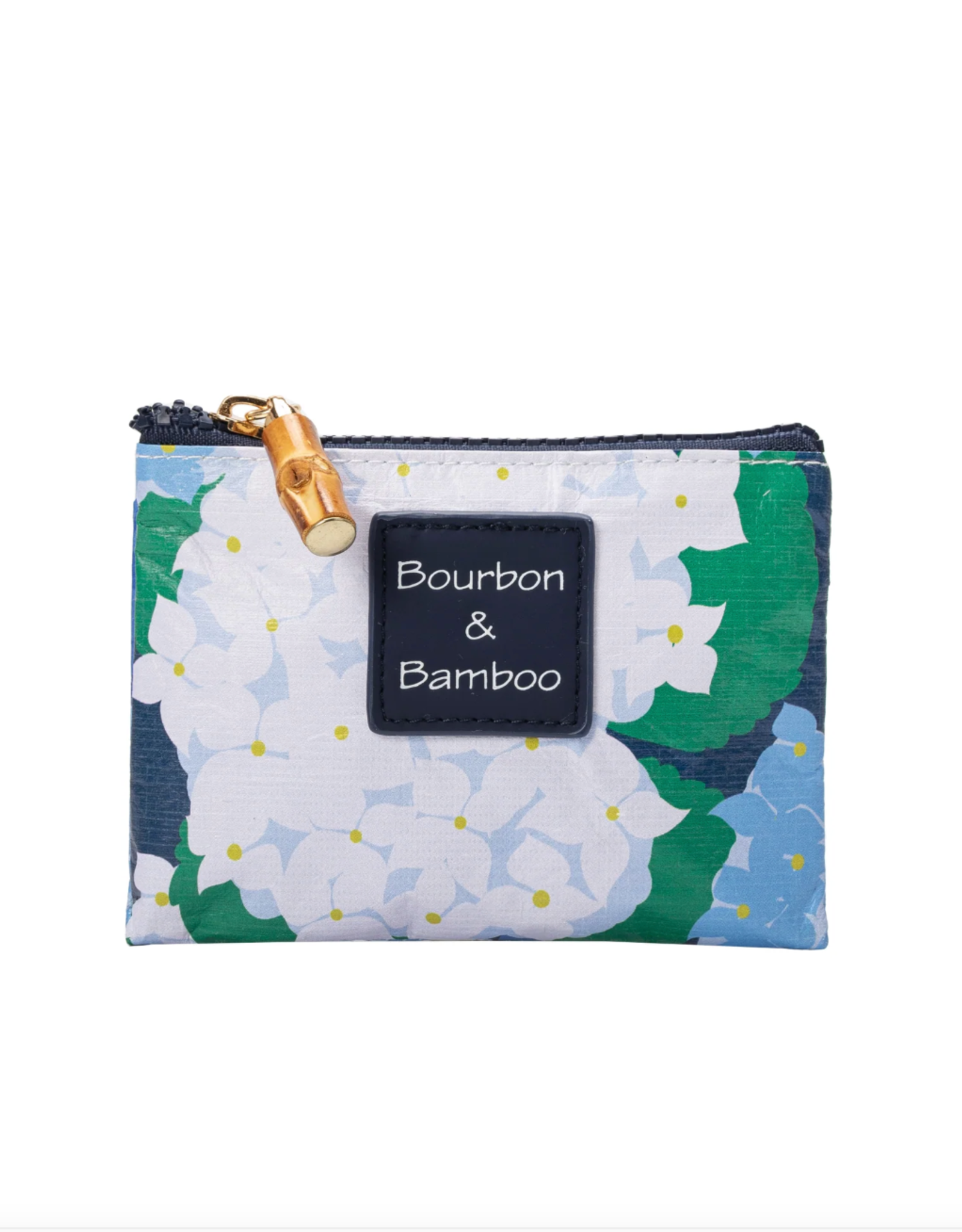 Bourbon & Bamboo Coin Pouch Blue Hydrangea