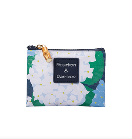 Bourbon & Bamboo Coin Pouch Blue Hydrangea