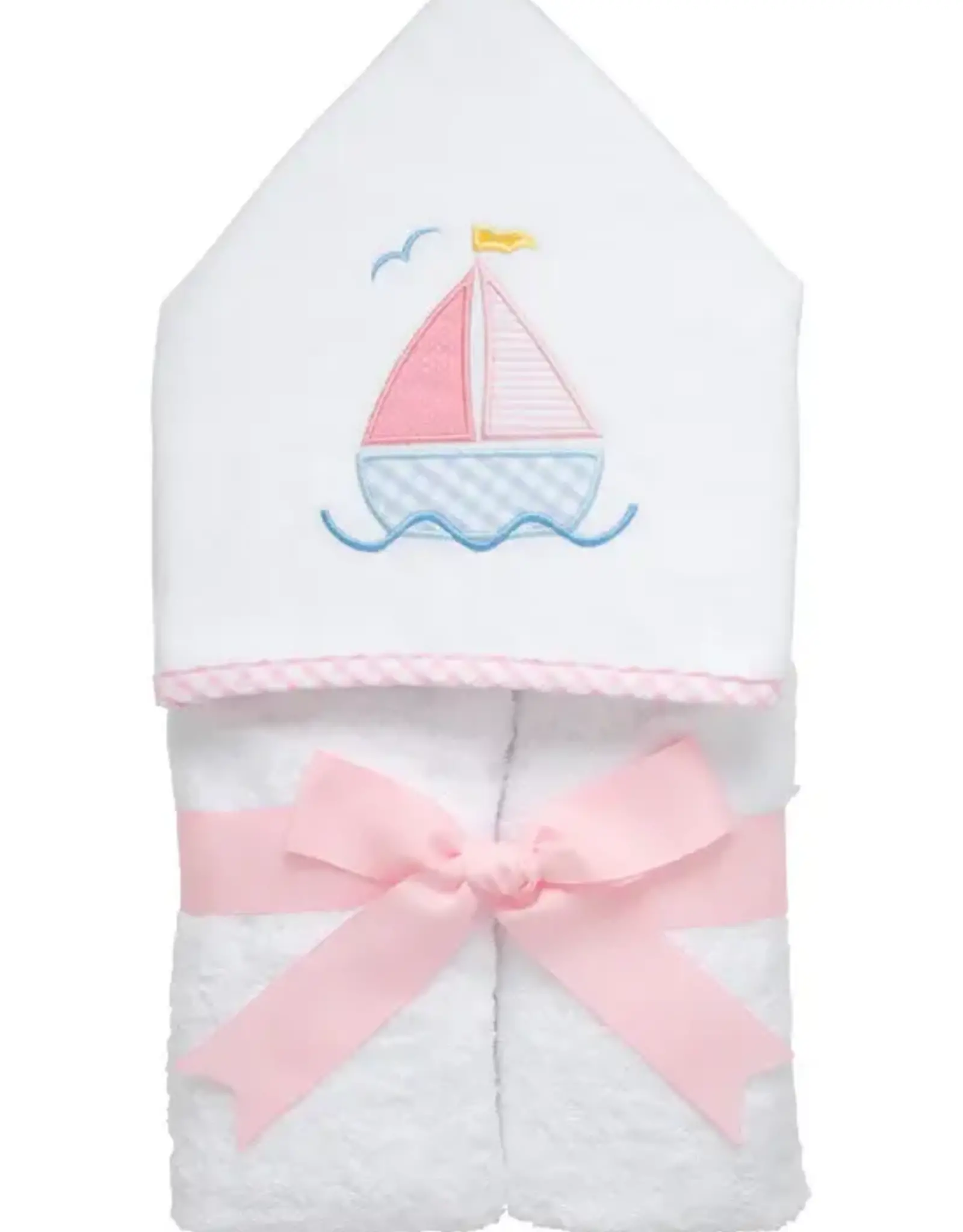 Three Marthas Everykid Towel Sailboat Pink