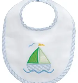 Three Marthas Feeding Bib Sailboat Blue