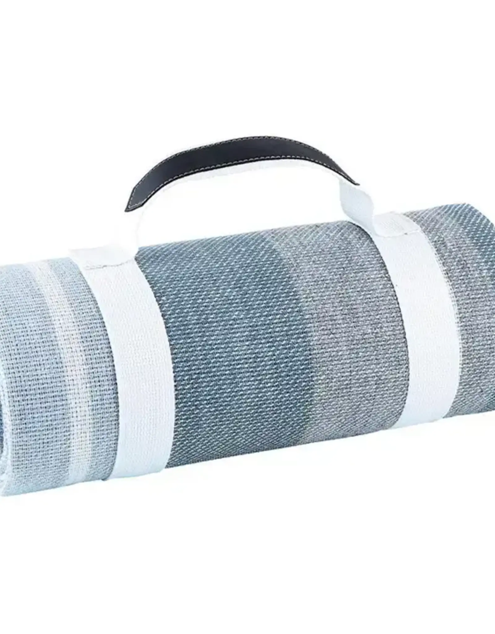 Santa Barbara Design Studio Face to Face Picnic Blanket- Grey White Blue