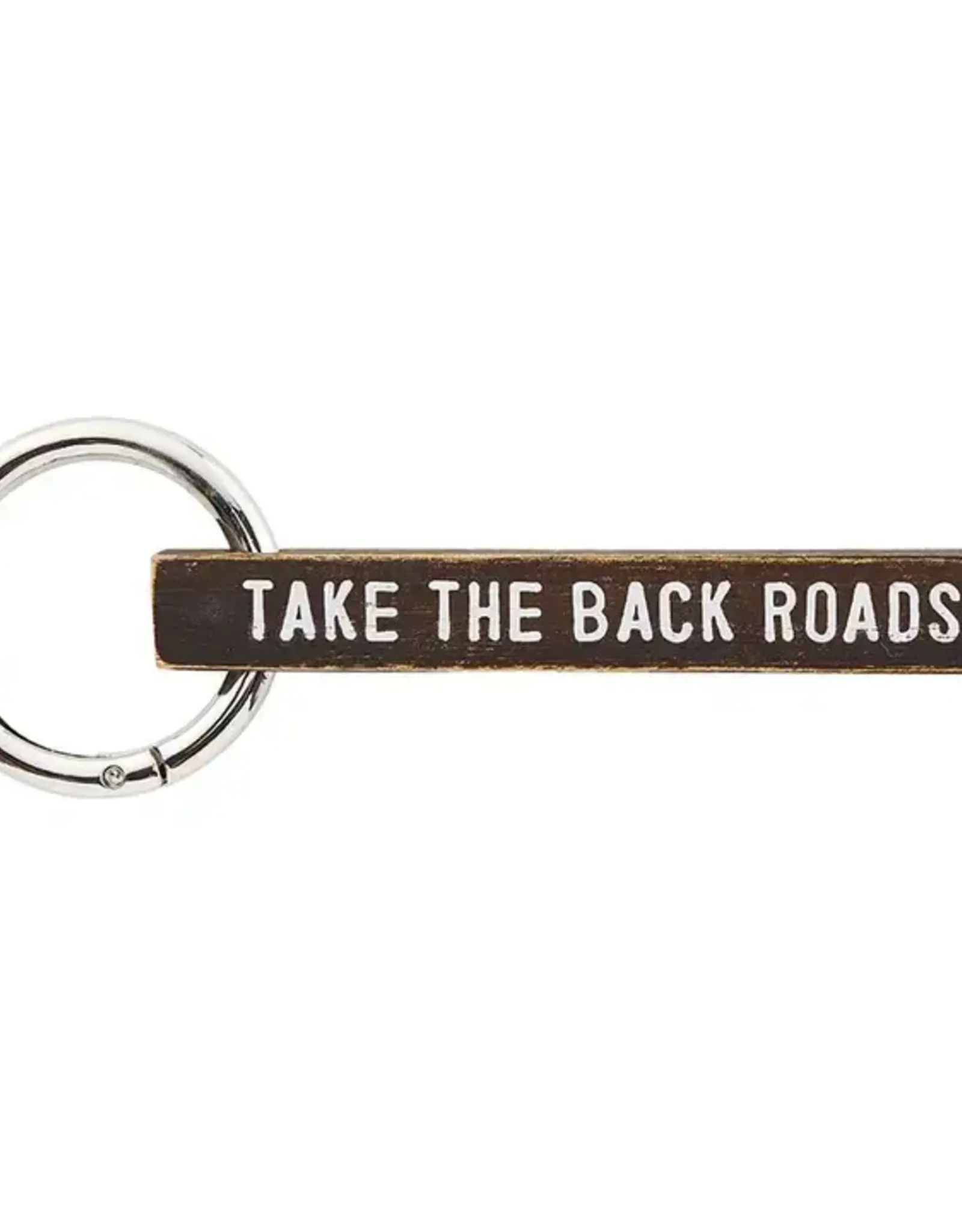 Santa Barbara Design Studio Keychain Wood Take the Back Roads