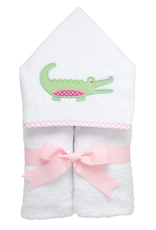 Three Marthas Everykid Towel Pink Alligator