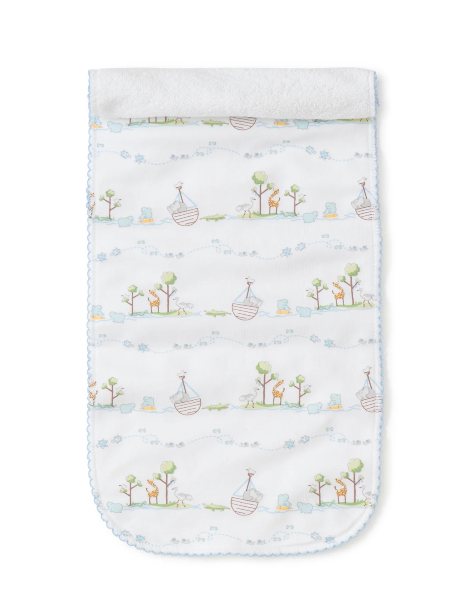 Kissy Kissy Noah's Print Burp-lt blue