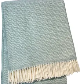 A Soft Idea Herringbone Plush Throw Sky