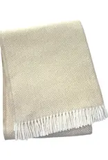 A Soft Idea Herringbone Plush Throw - Linen