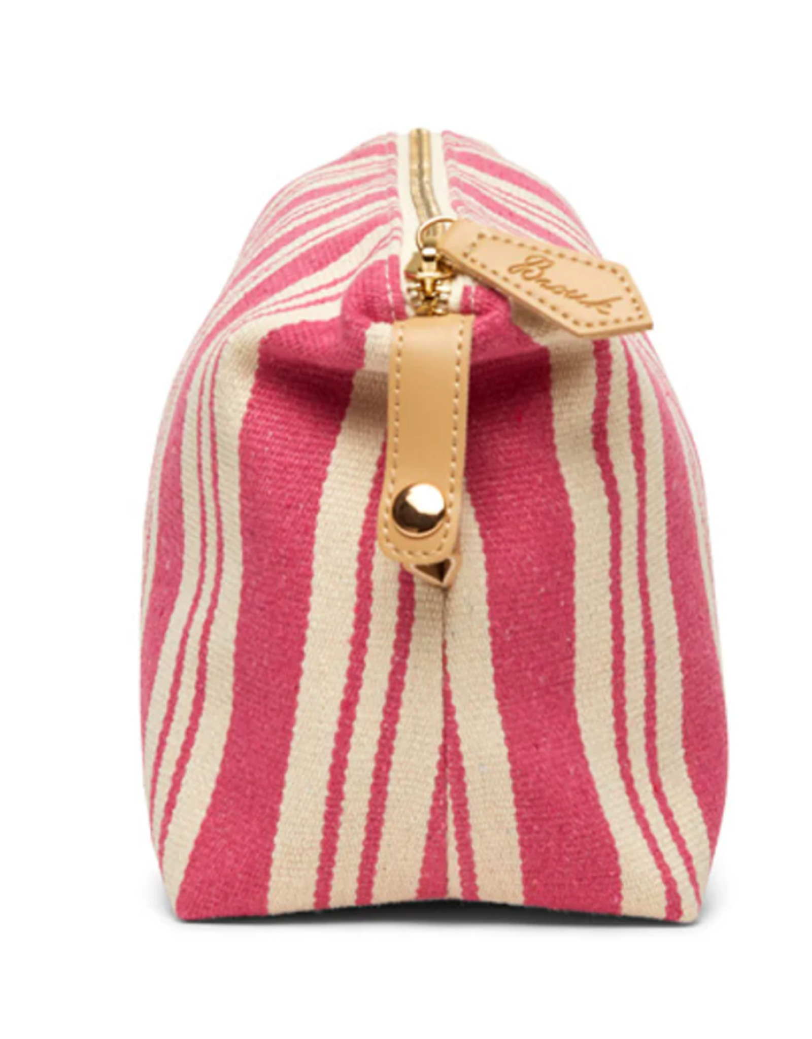 Brouk & Co Claire Striped Dopp Kit Pink