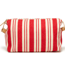Brouk & Co Claire Striped Dopp Kit Red