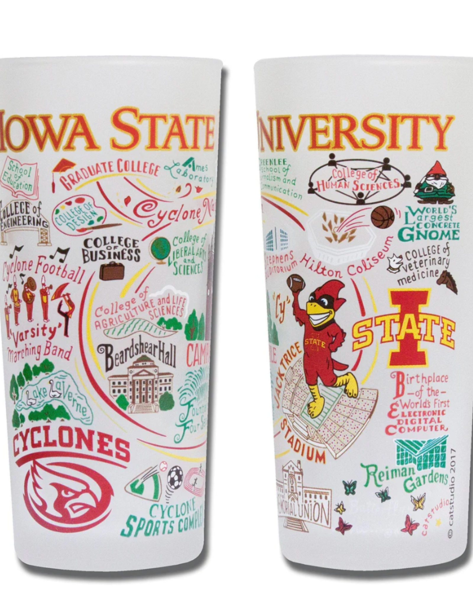 Catstudio Iowa State Drinking Glass Set of 2