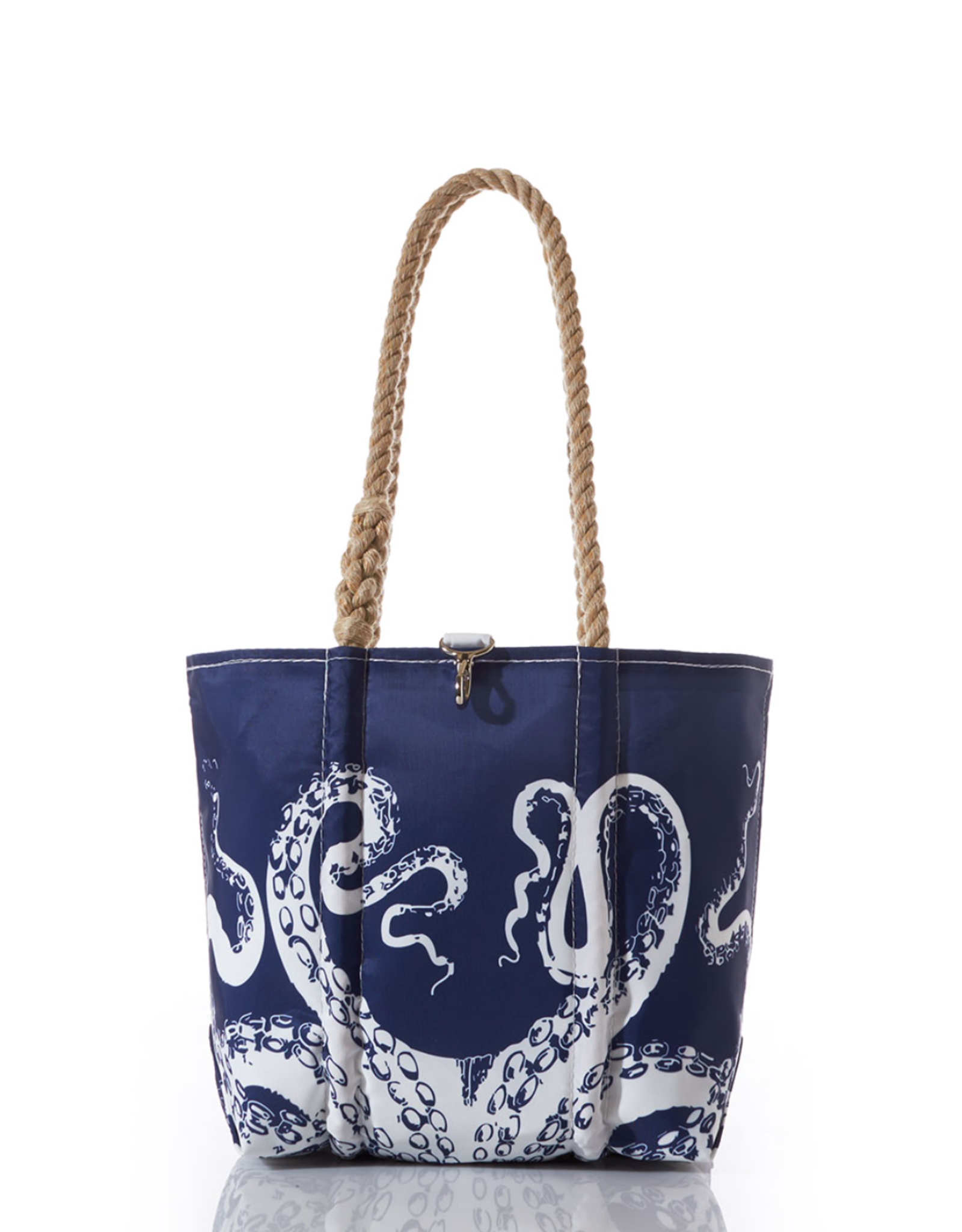 Sea Bags Handbag White Octopus on Navy