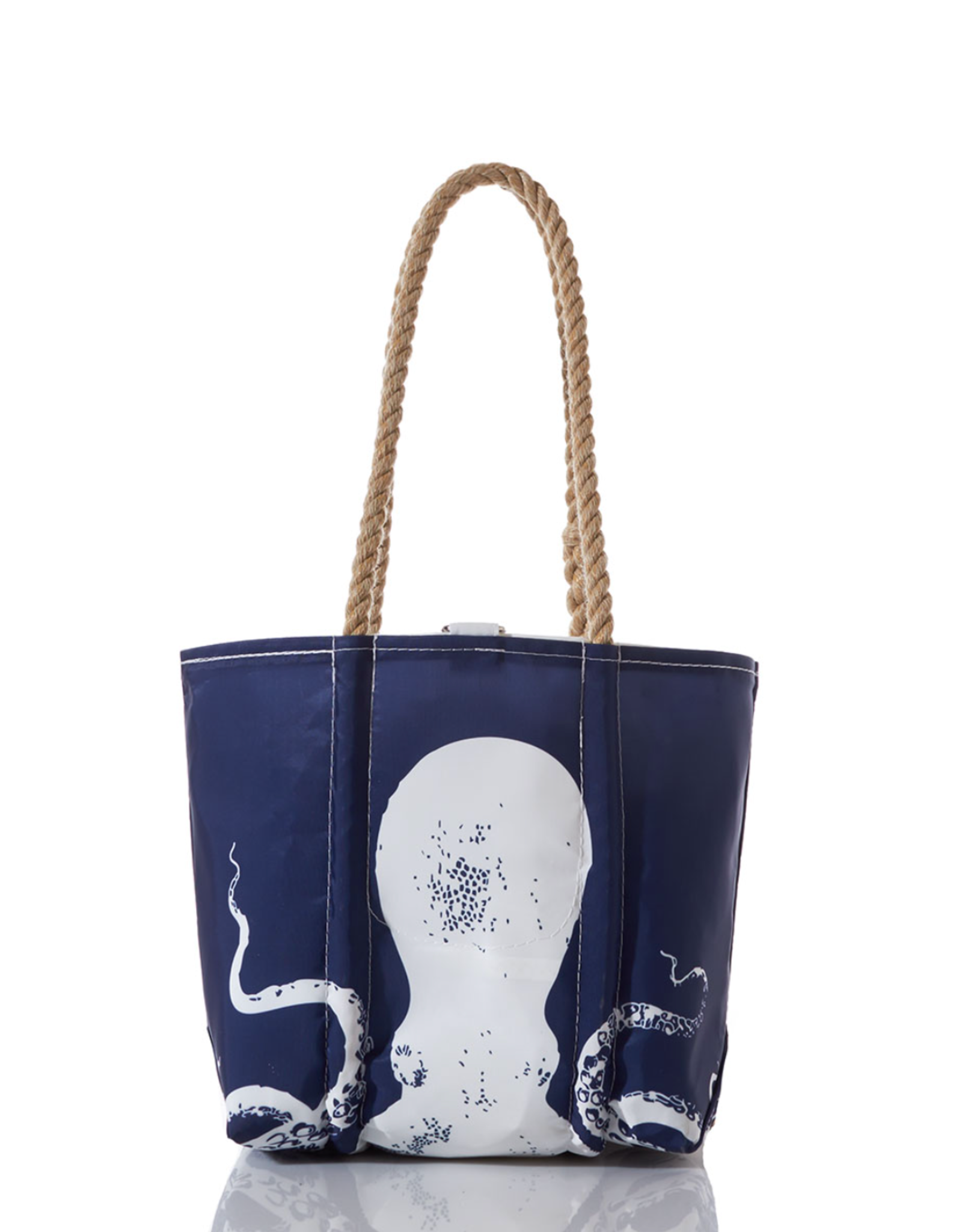 Sea Bags Handbag White Octopus on Navy