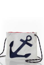 Sea Bags Crossbody Slim Navy Anchor on White