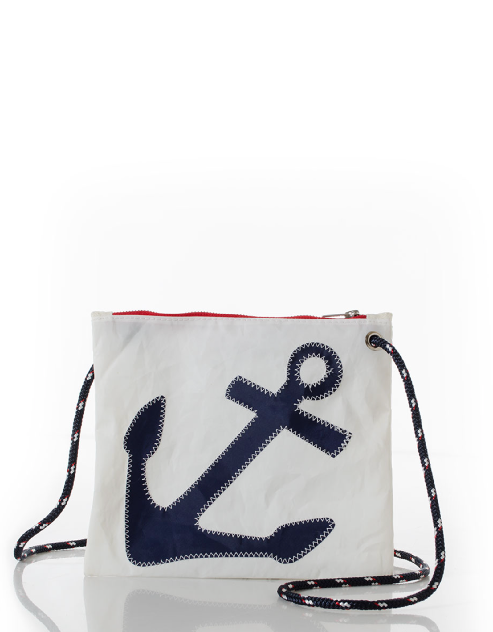 Sea Bags Crossbody Slim Navy Anchor on White
