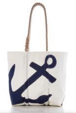 Sea Bags Medium Tote Navy Anchor on White