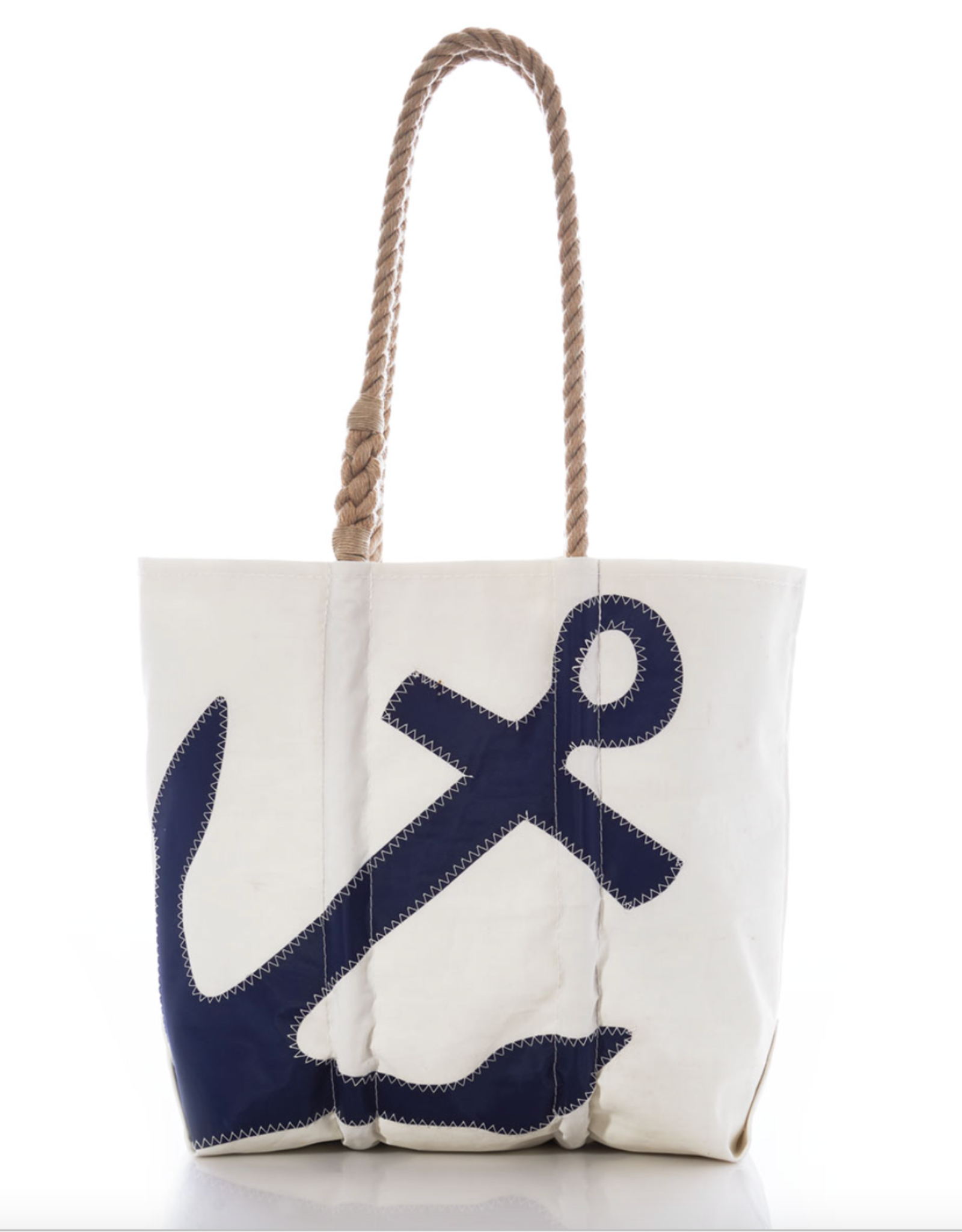 Sea Bags Medium Tote Navy Anchor on White
