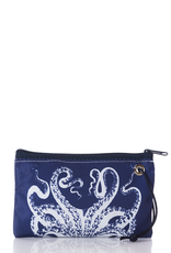 Sea Bags Wristlet White Octopus on Navy