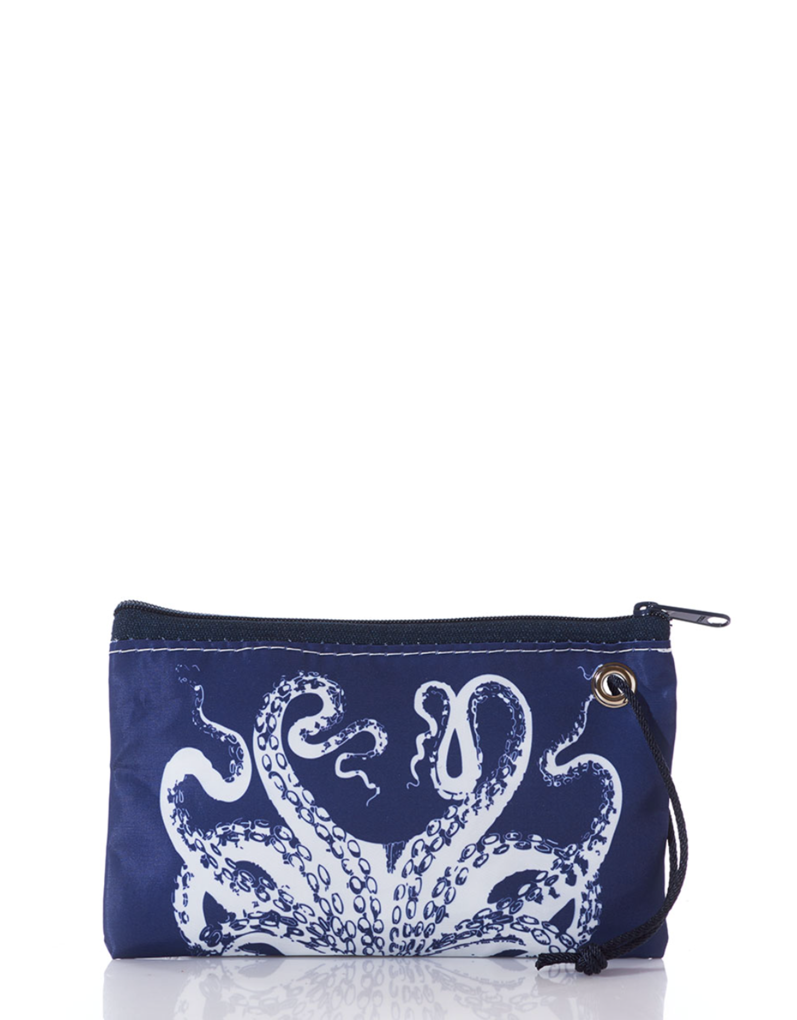 Sea Bags Wristlet White Octopus on Navy