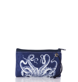 Sea Bags Wristlet White Octopus on Navy