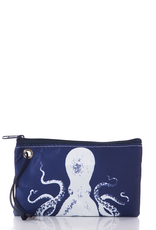 Sea Bags Wristlet White Octopus on Navy