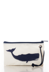 Sea Bags Wristlet Blue Whale on White