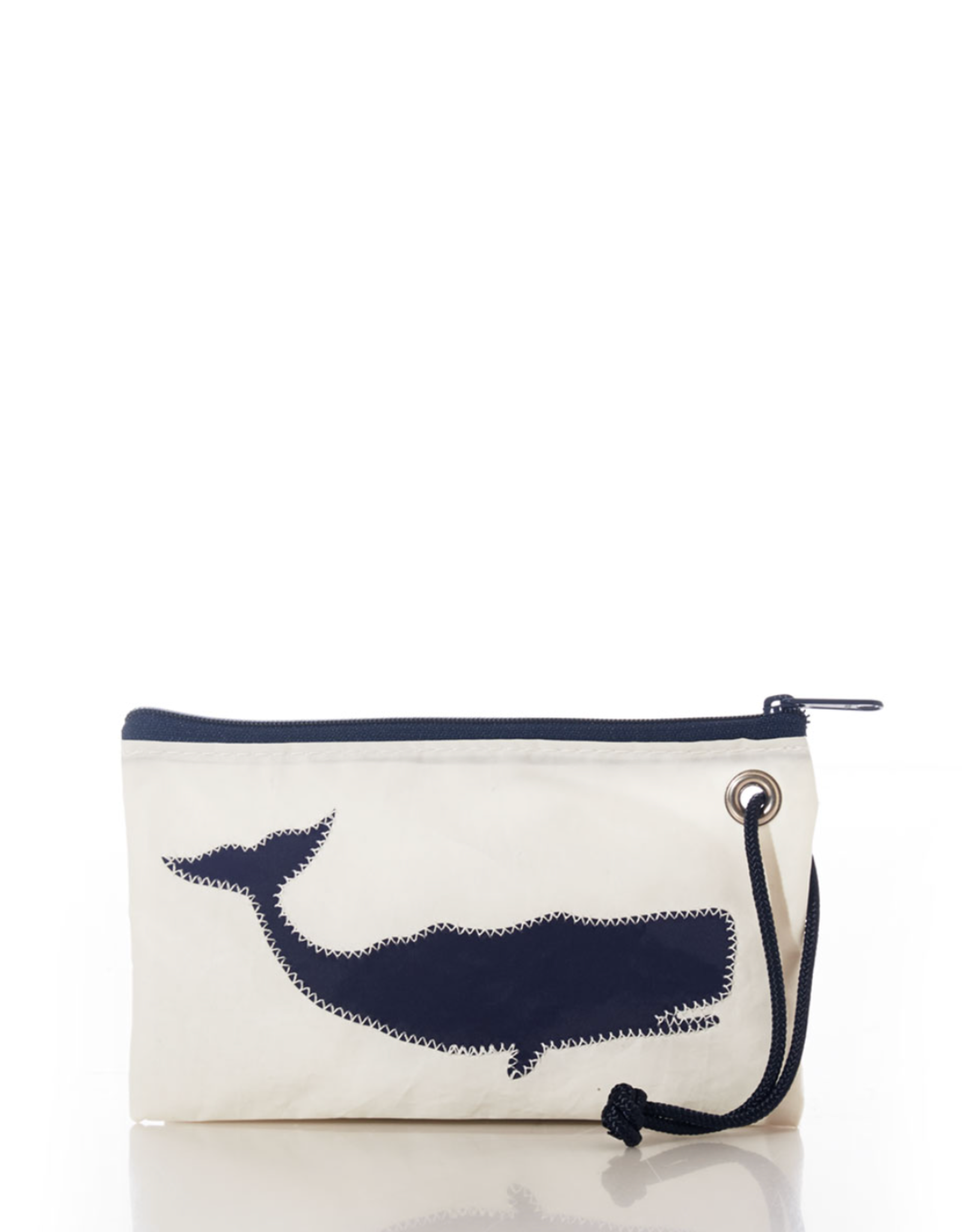 Sea Bags Wristlet Blue Whale on White