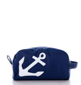 Sea Bags Toiletry Bag White Anchor on Navy
