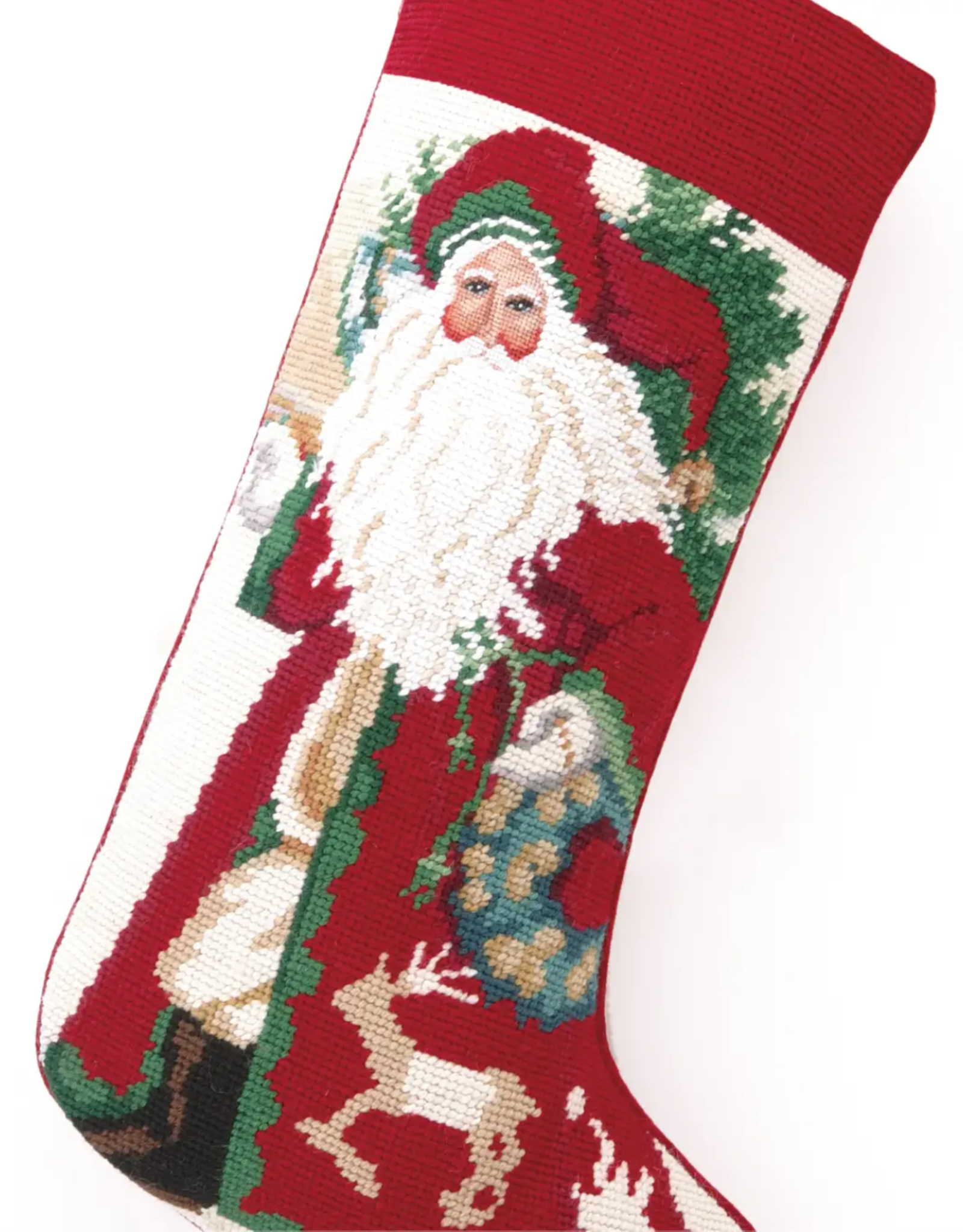 Stocking Snowflake Santa w/ Reindeer