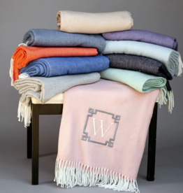 A Soft Idea Herringbone Plush Throw Pink