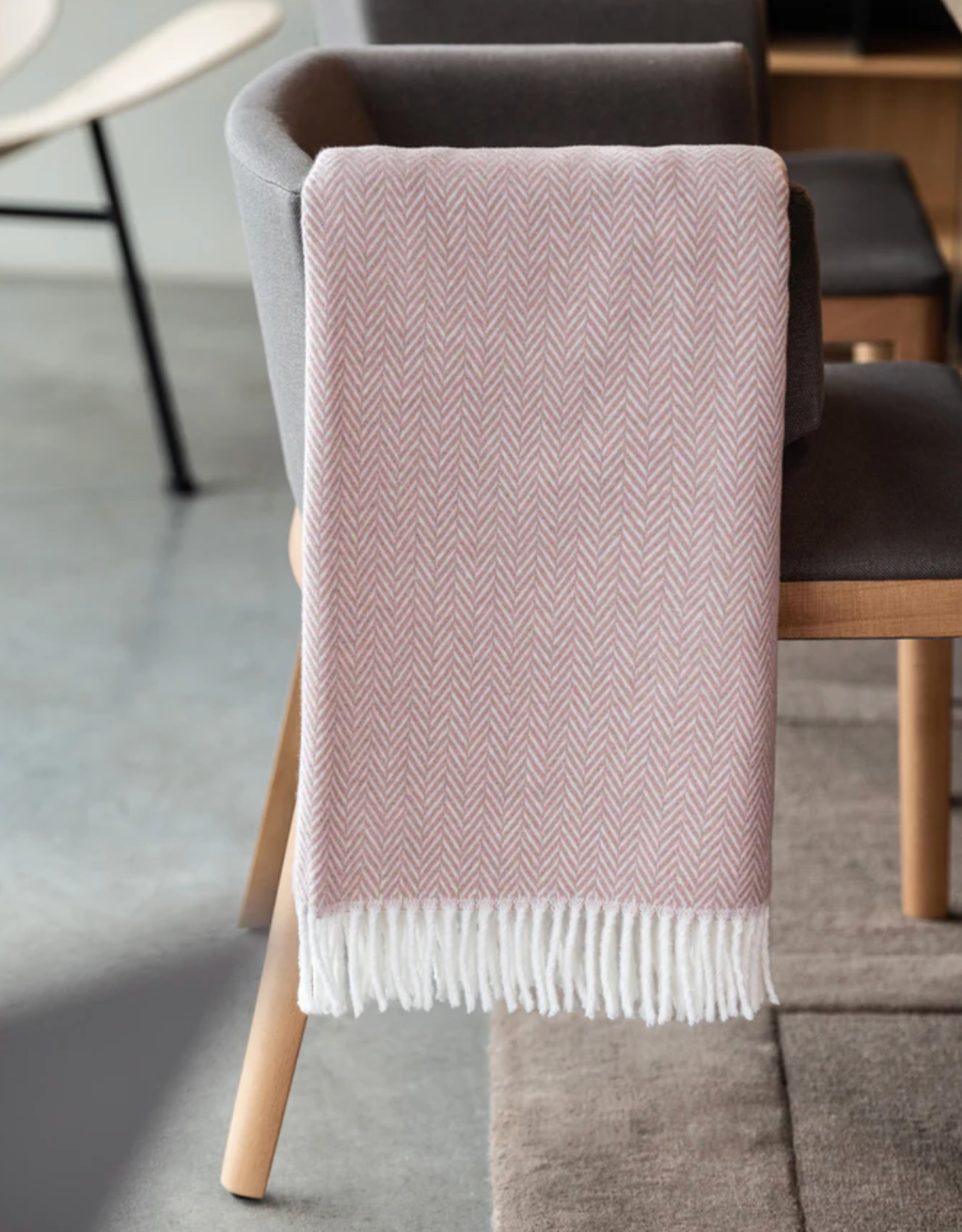 A Soft Idea Herringbone PlushThrow Burgundy