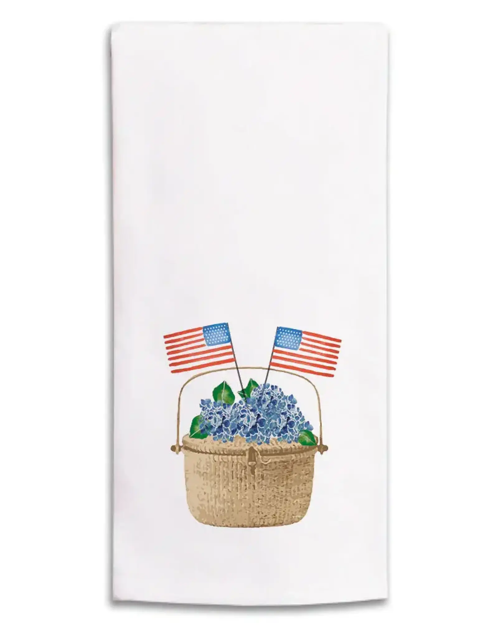 Rustic Marlin Towel Hydrangea Flag Basket