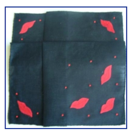 gerbrend Creations Hankie Black Cotton Red Lips