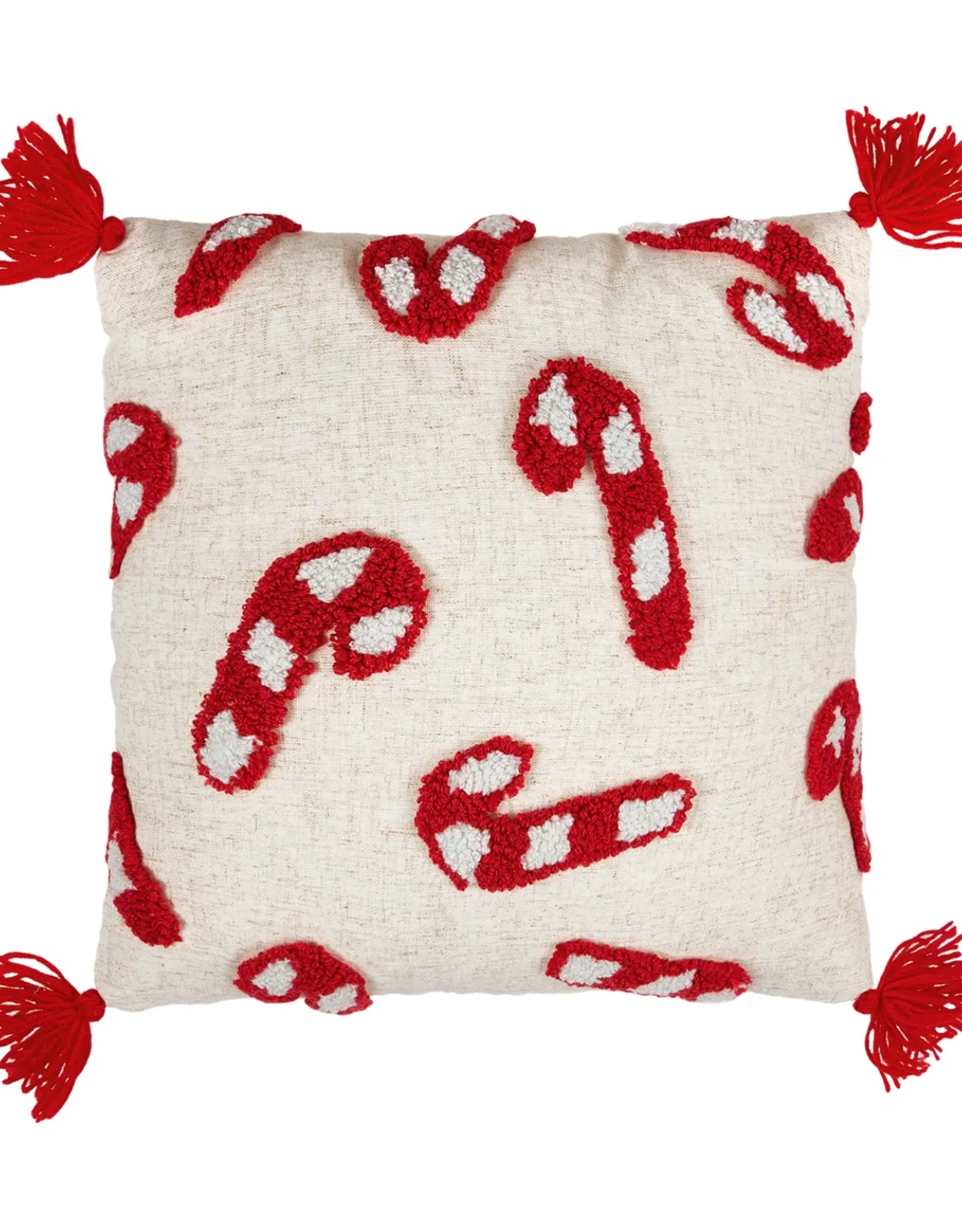 Candy Cane Tufted Pillow