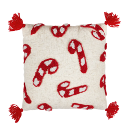 Candy Cane Tufted Pillow