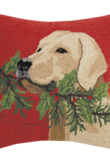 Lab w/ Holly Branch Pillow