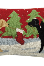 Playful Xmas Dogs Pillow