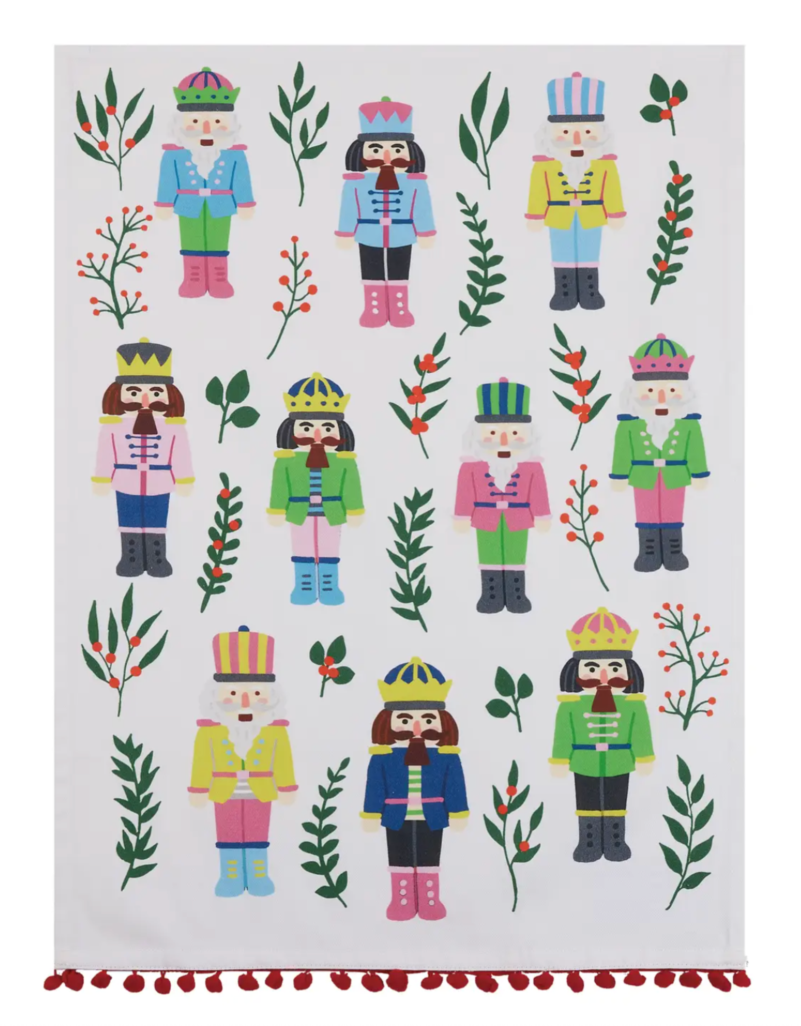 Towel Vintage Nutcrackers w/Pom Pom