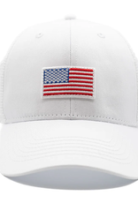 Amer. Flag Hat White Snapback