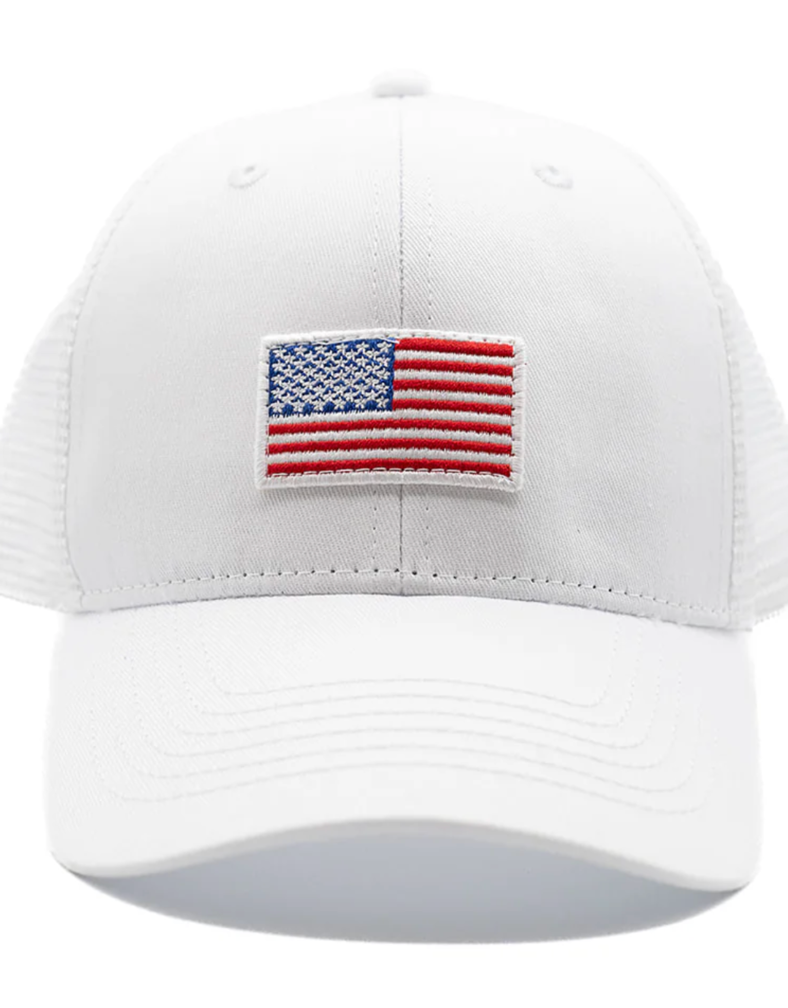 Amer. Flag Hat White Snapback