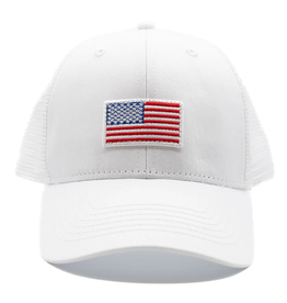 Amer. Flag Hat White Snapback