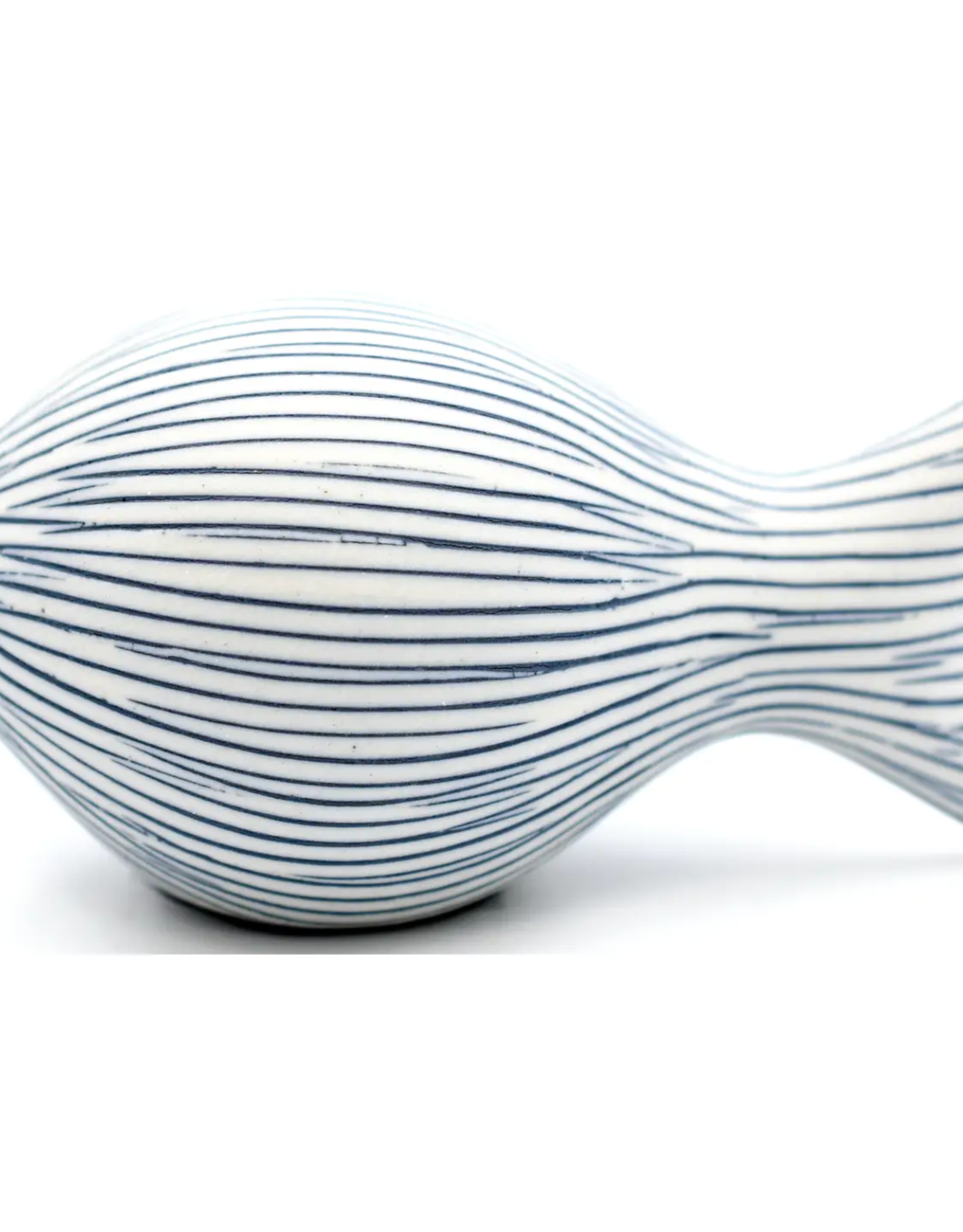 Art Floral Trading Mini Fish Porcelain Thin Blue Stripe